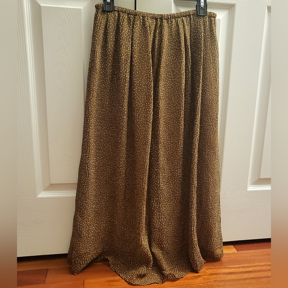 Vince Elegant Brown Polka Dot Skirt